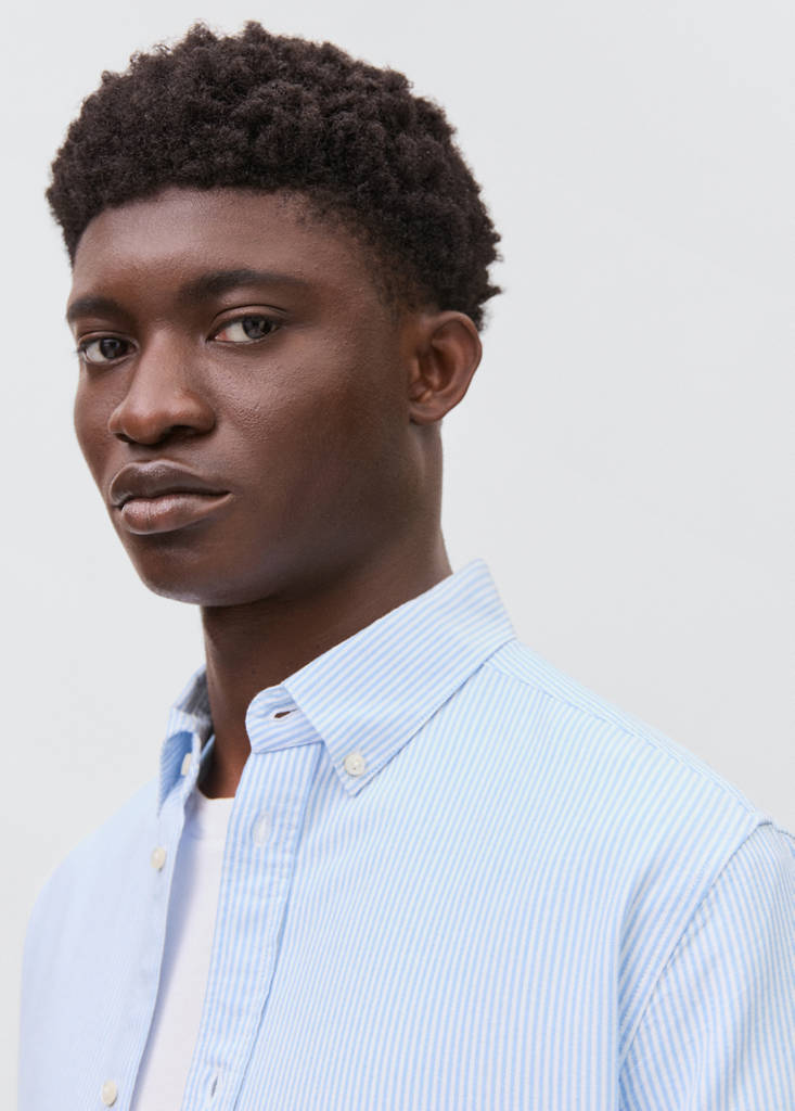 Striped Oxford shirt — Sky Blue