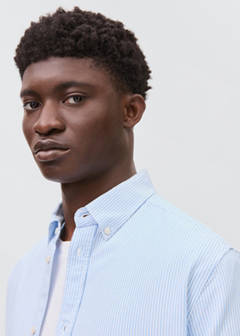 Striped Oxford shirt — Sky Blue 4