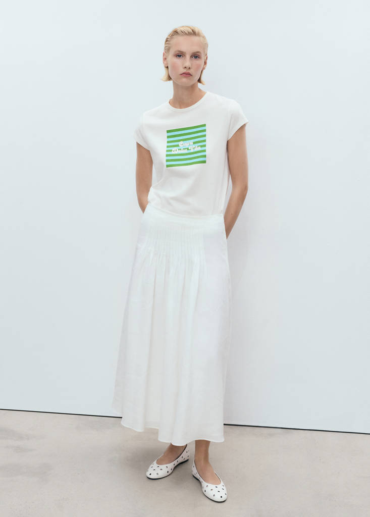 Printed cotton-blend t-shirt — Pastel Green
