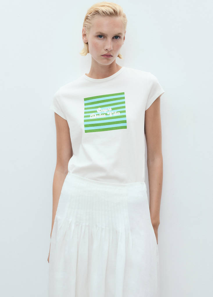 Printed cotton-blend t-shirt — Pastel Green