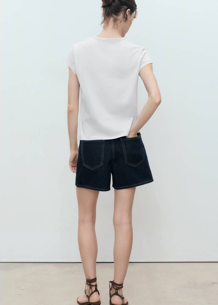 Printed cotton-blend t-shirt — Blue