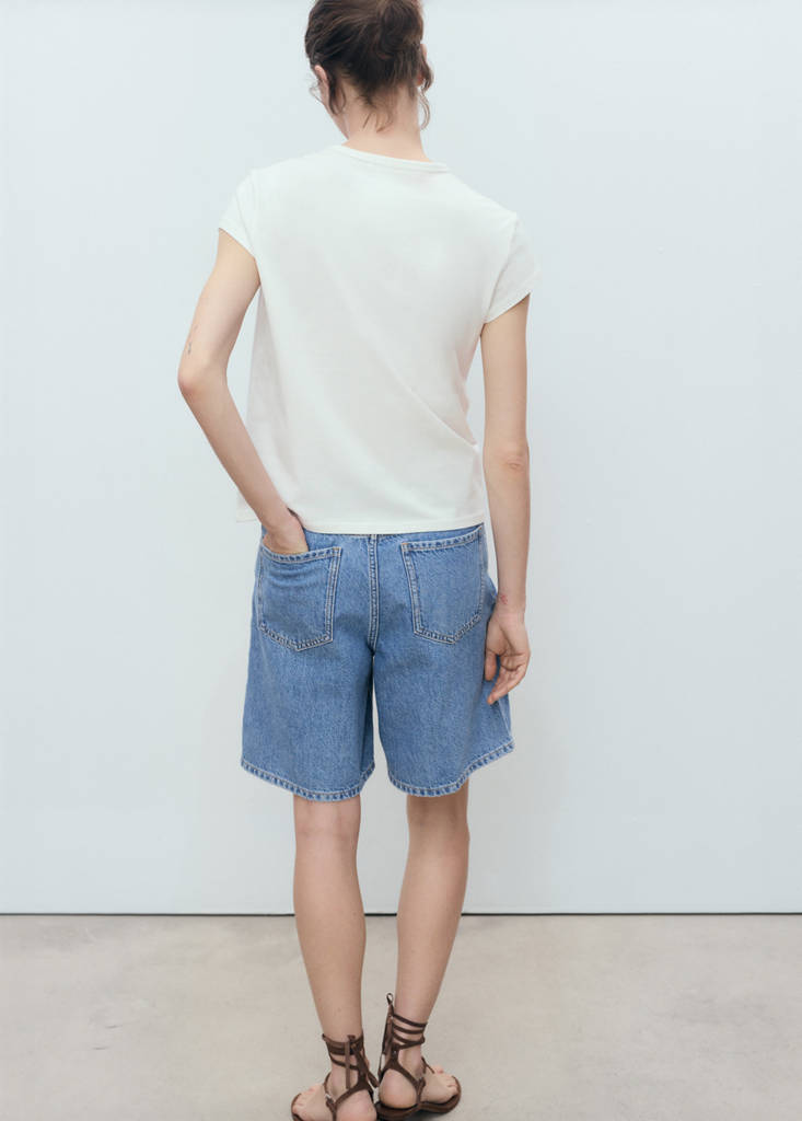 Printed cotton-blend t-shirt — Red