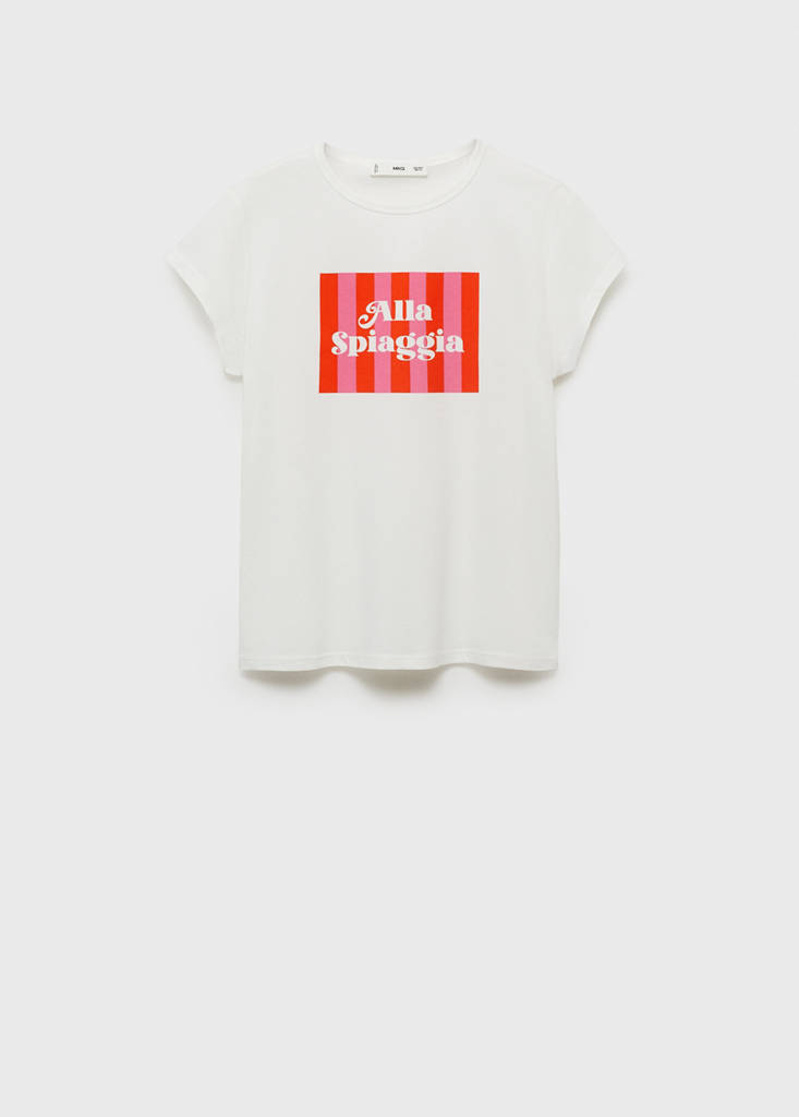 Printed cotton-blend t-shirt — Red