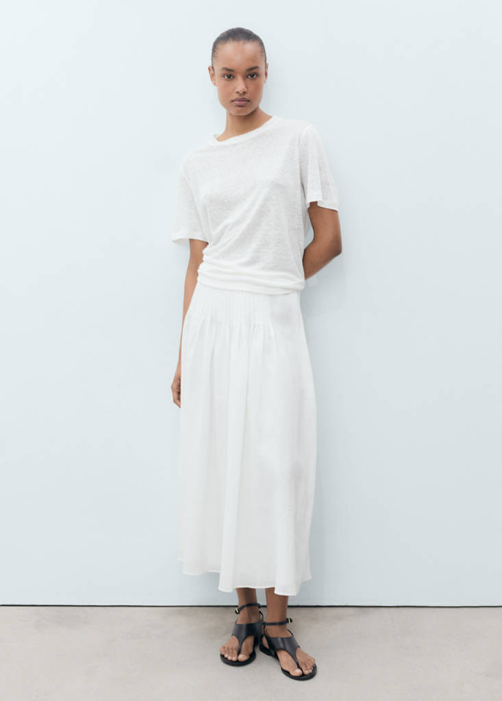 Short-sleeved linen t-shirt — Off White