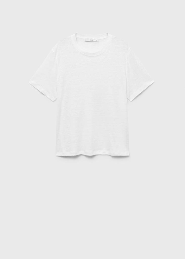 Short-sleeved linen t-shirt — Off White
