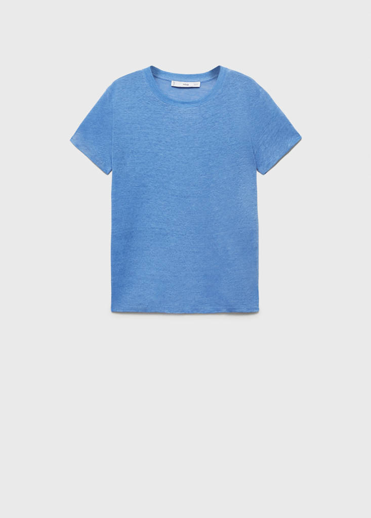 Short-sleeved linen t-shirt — Sky Blue