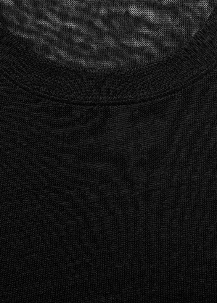 Short-sleeved linen t-shirt — Black
