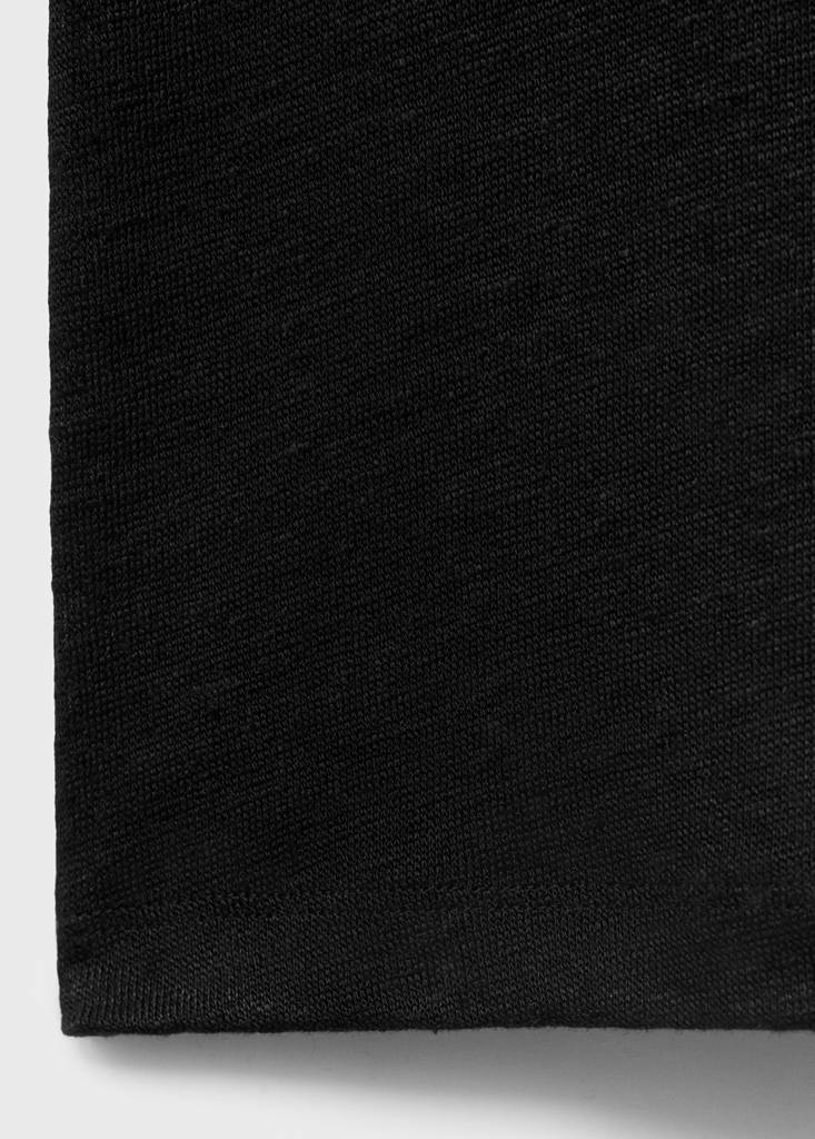 Short-sleeved linen t-shirt — Black