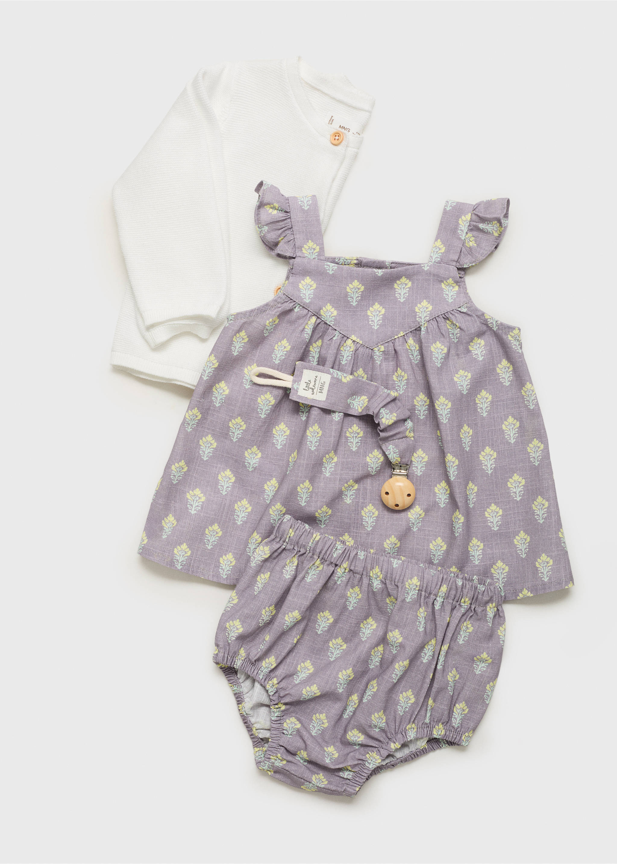Printed dress and nappy cover - Details of the article 3, Light/Pastel Purple. Ref: 17081219-00.
