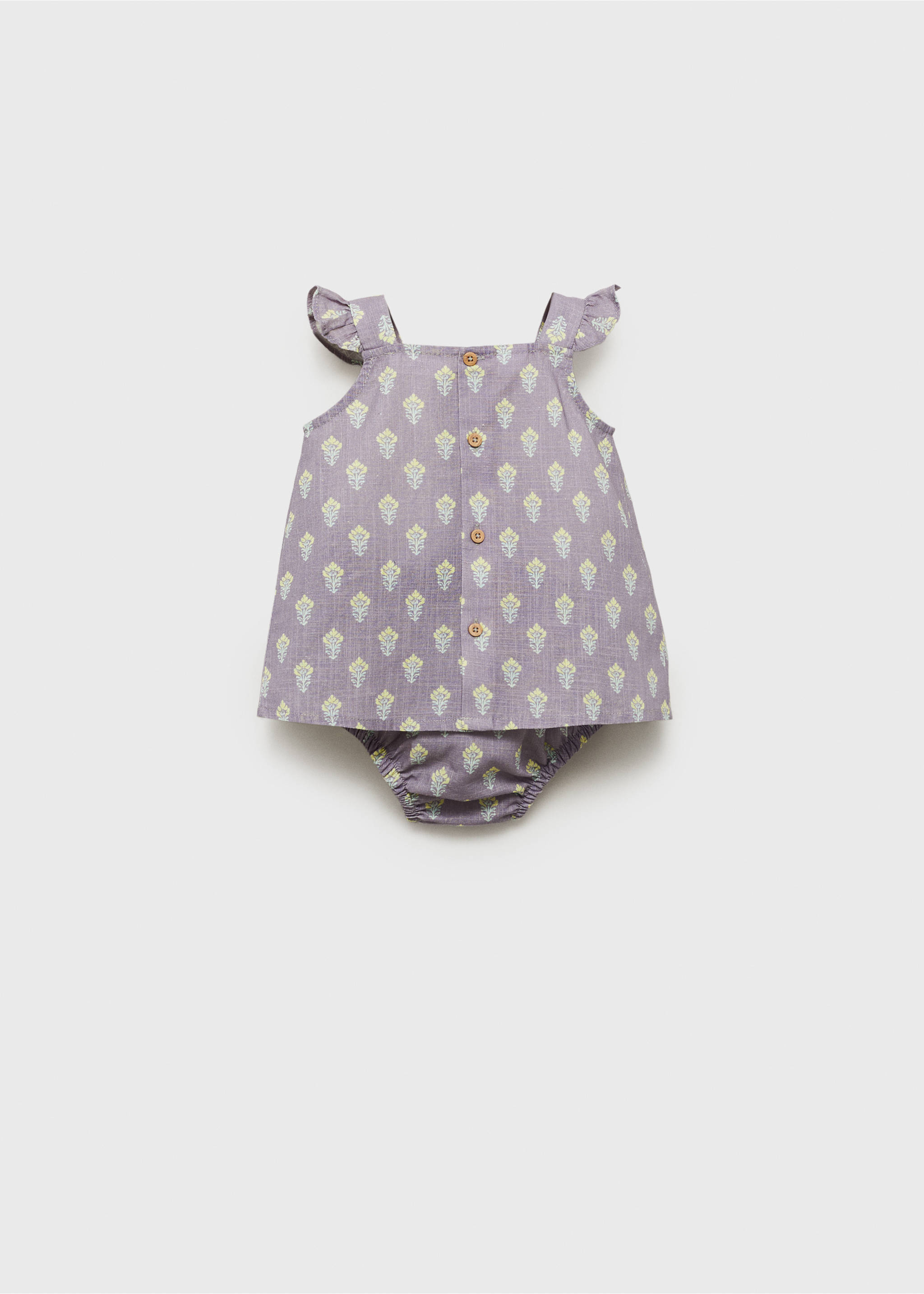 Printed dress and nappy cover - Reverse of the article, Light/Pastel Purple. Ref: 17081219-00.