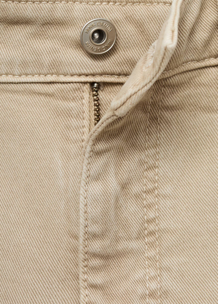 Slim-fit denim bermuda shorts — Sand