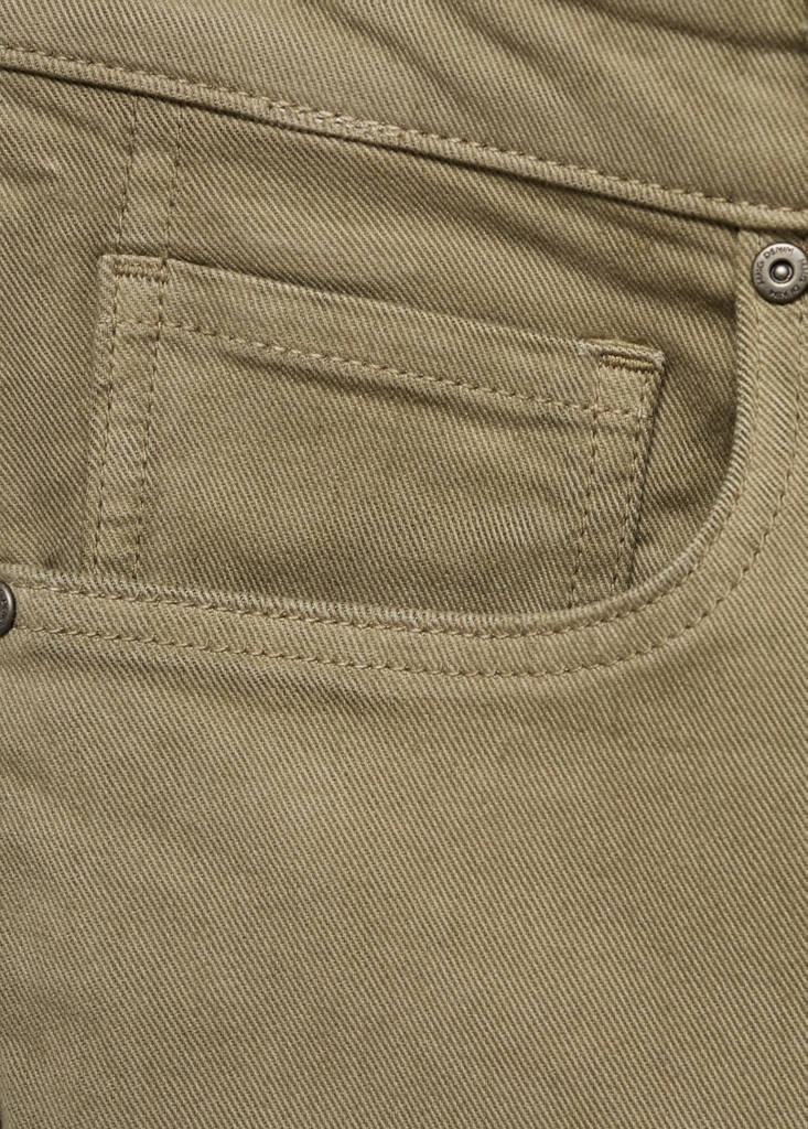 Slim-fit denim bermuda shorts — Khaki