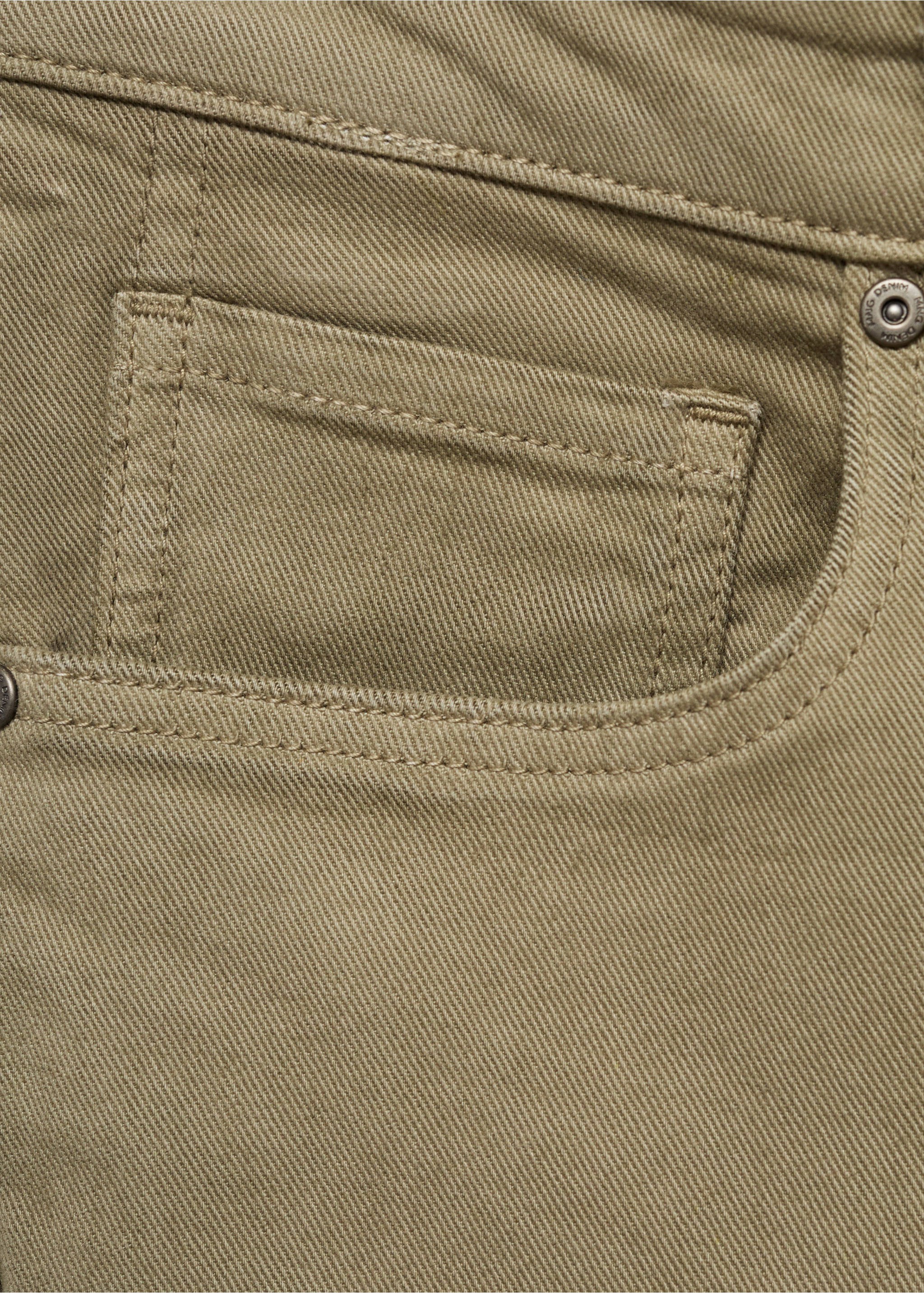 Slim-fit denim bermuda shorts - Details of the article 8, Khaki. Ref: 17081220-00.