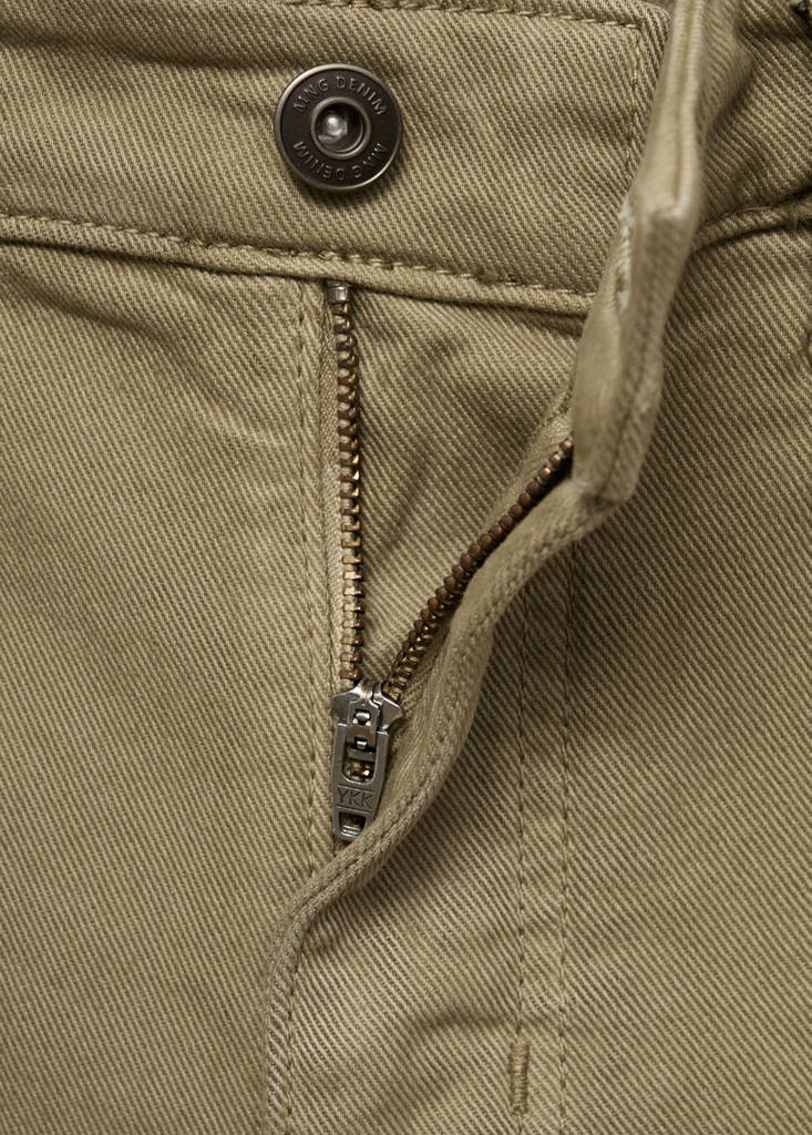 Slim-fit denim bermuda shorts — Khaki