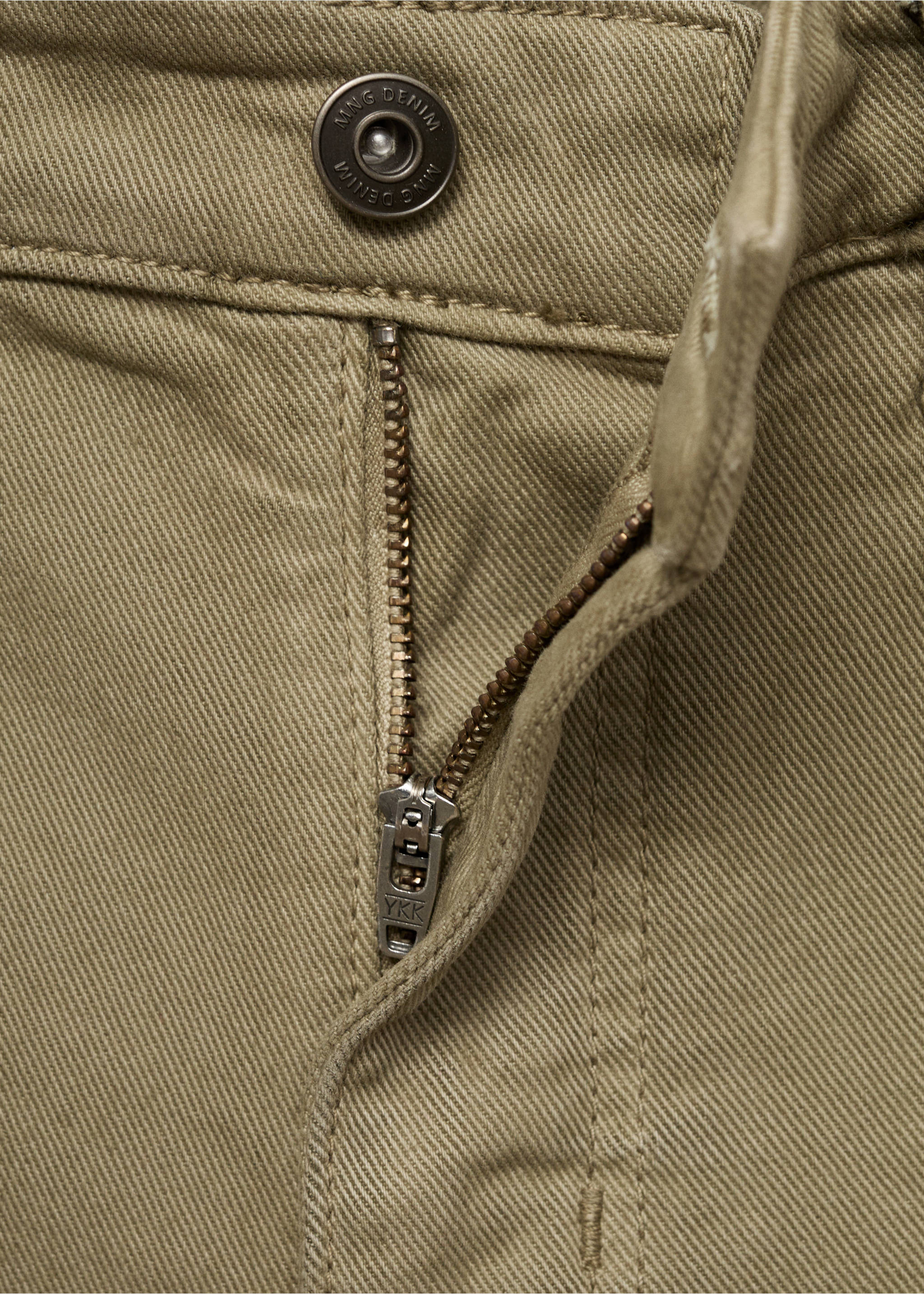 Slim-fit denim bermuda shorts - Details of the article 0, Khaki. Ref: 17081220-00.