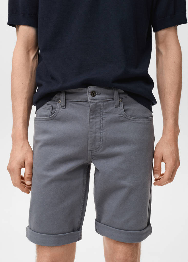 Slim-fit denim bermuda shorts — Indigo Blue