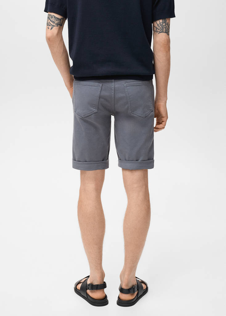 Slim-fit denim bermuda shorts — Indigo Blue