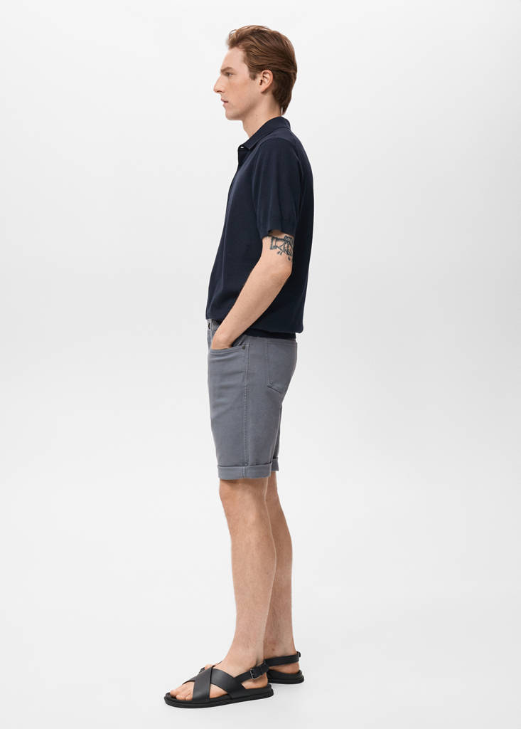 Slim-fit denim bermuda shorts — Indigo Blue