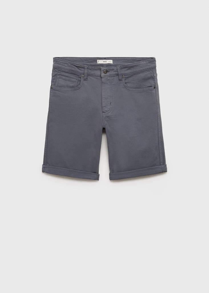 Slim-fit denim bermuda shorts — Indigo Blue