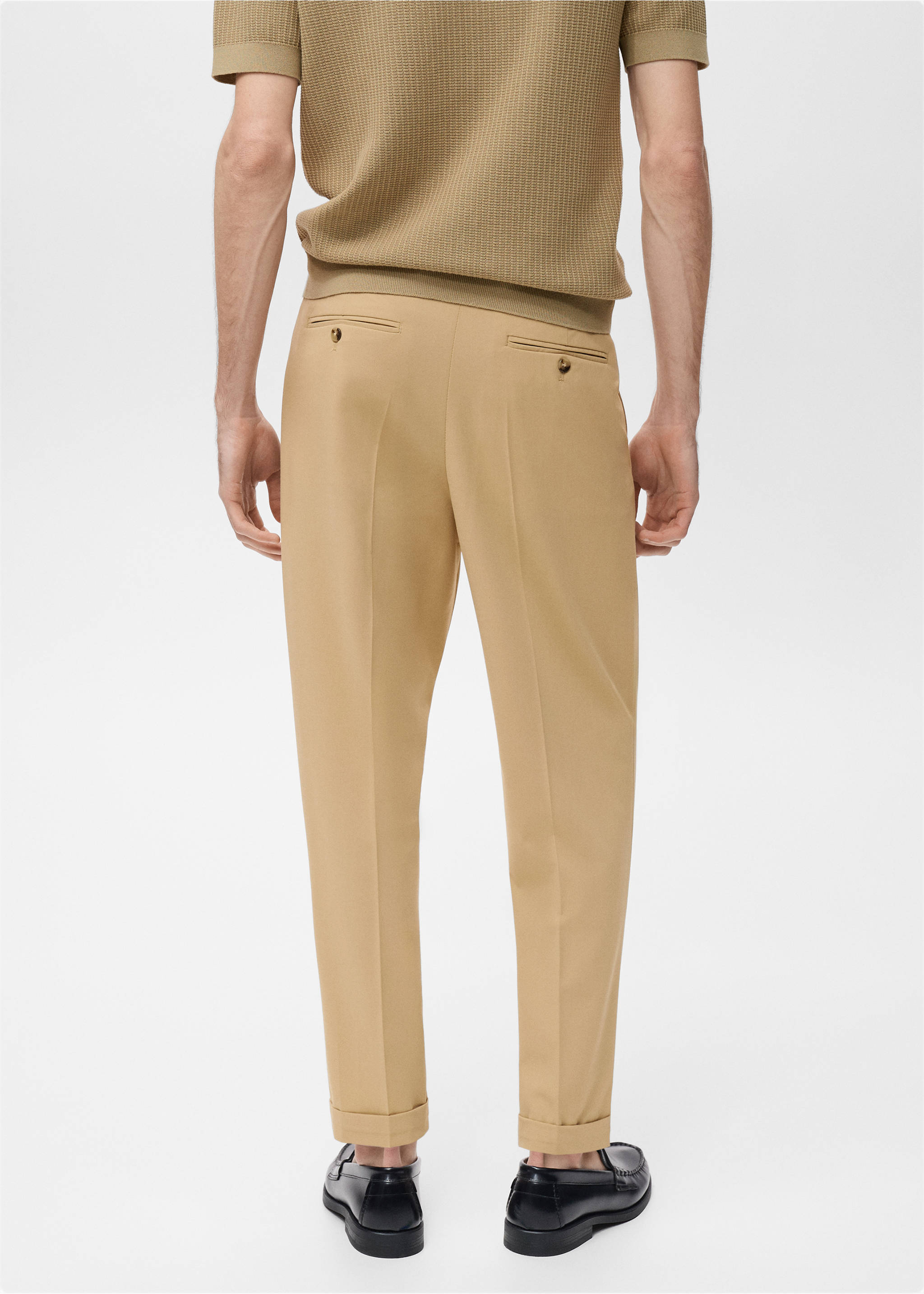 Boston regular-fit suit pants - Reverse of the article, Beige. Ref: 17081227-00.