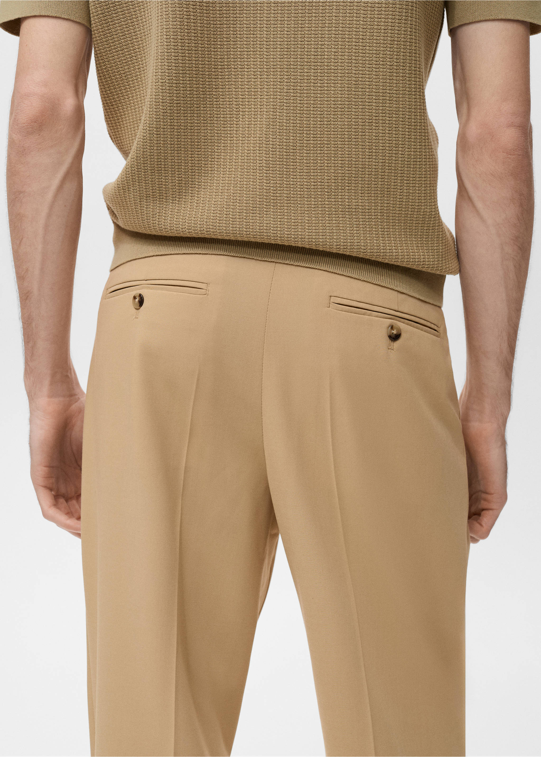 Boston regular-fit suit pants - Details of the article 3, Beige. Ref: 17081227-00.