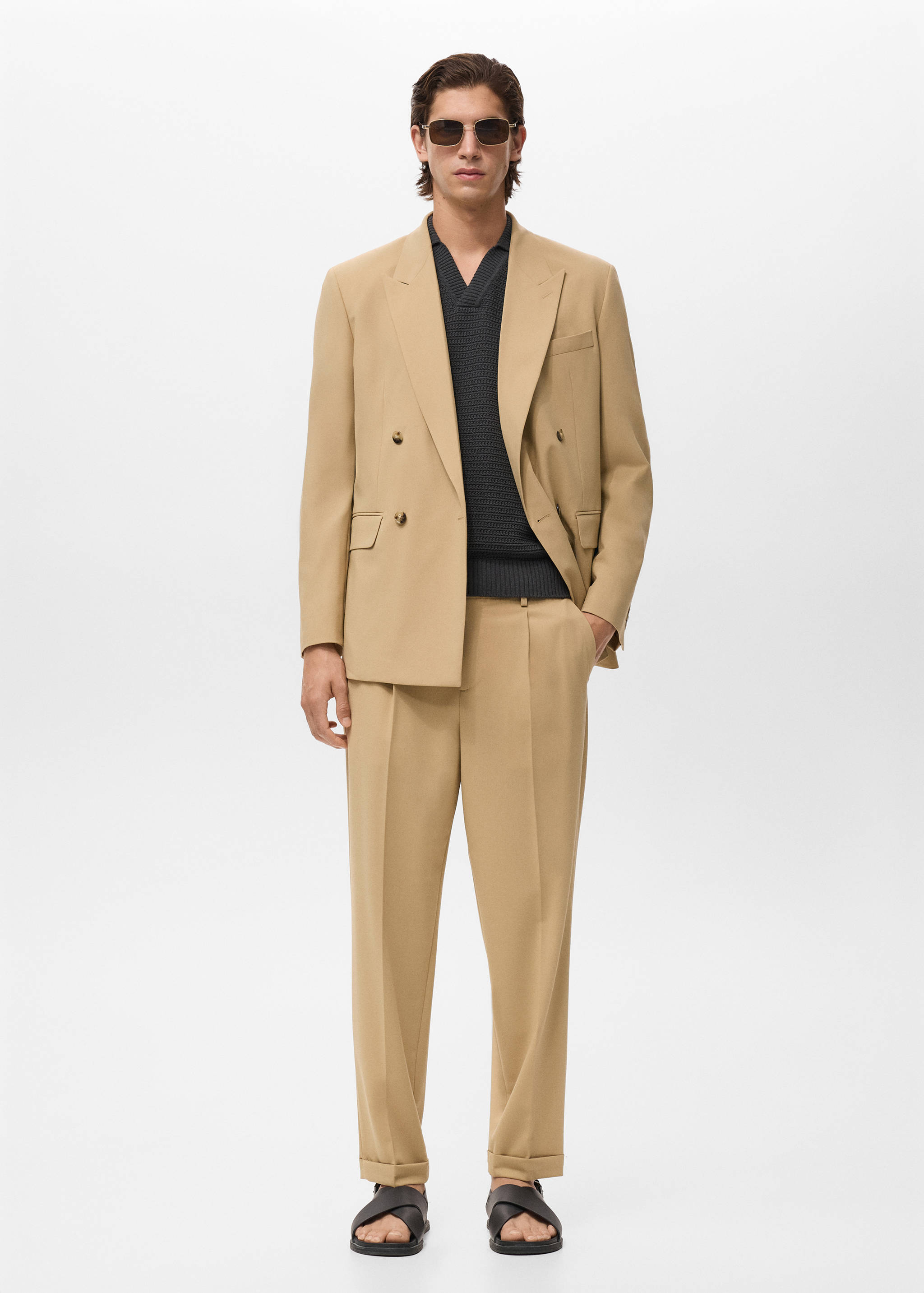 Boston regular-fit suit trousers - General plane