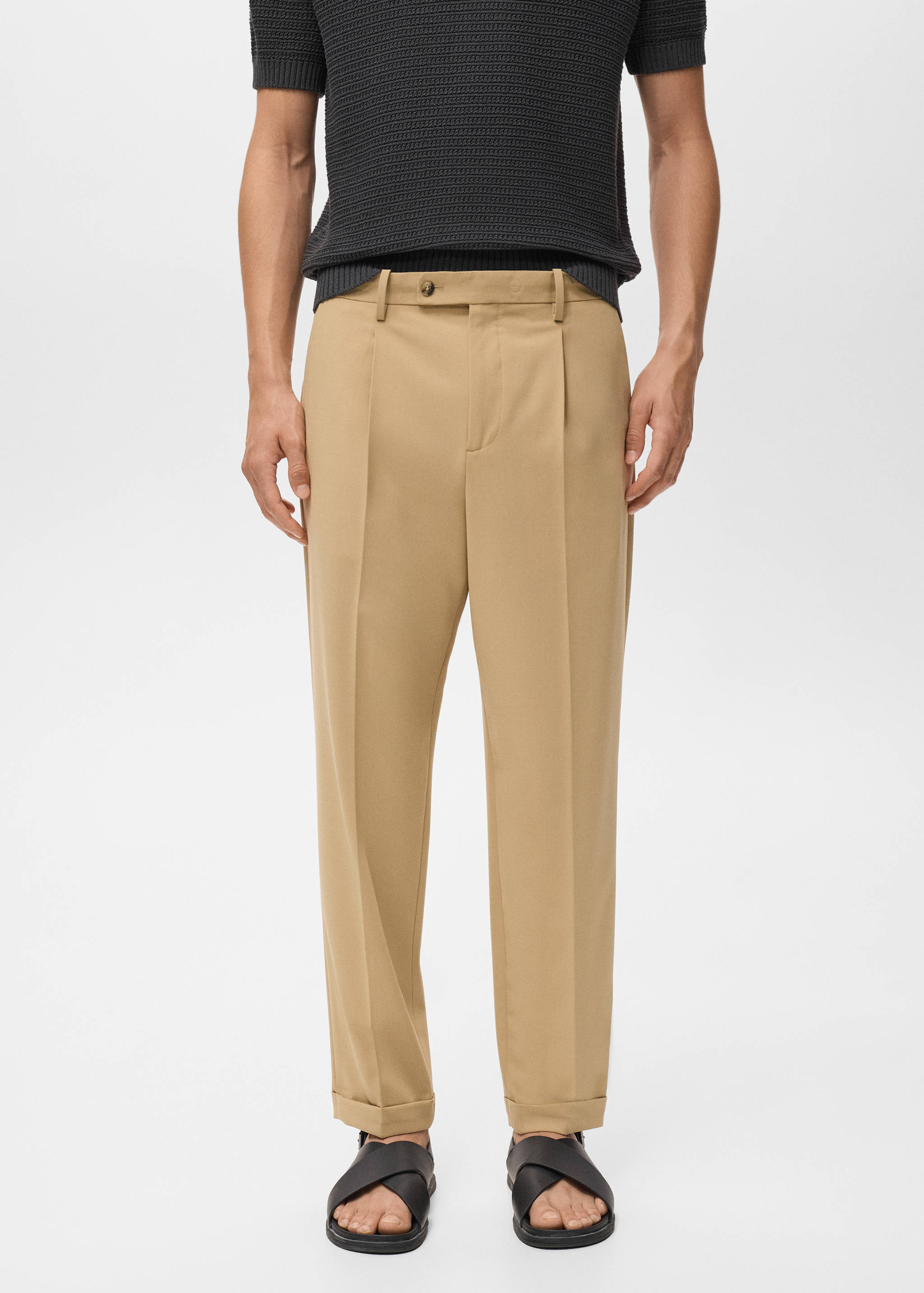 Boston regular-fit suit trousers - Medium plane