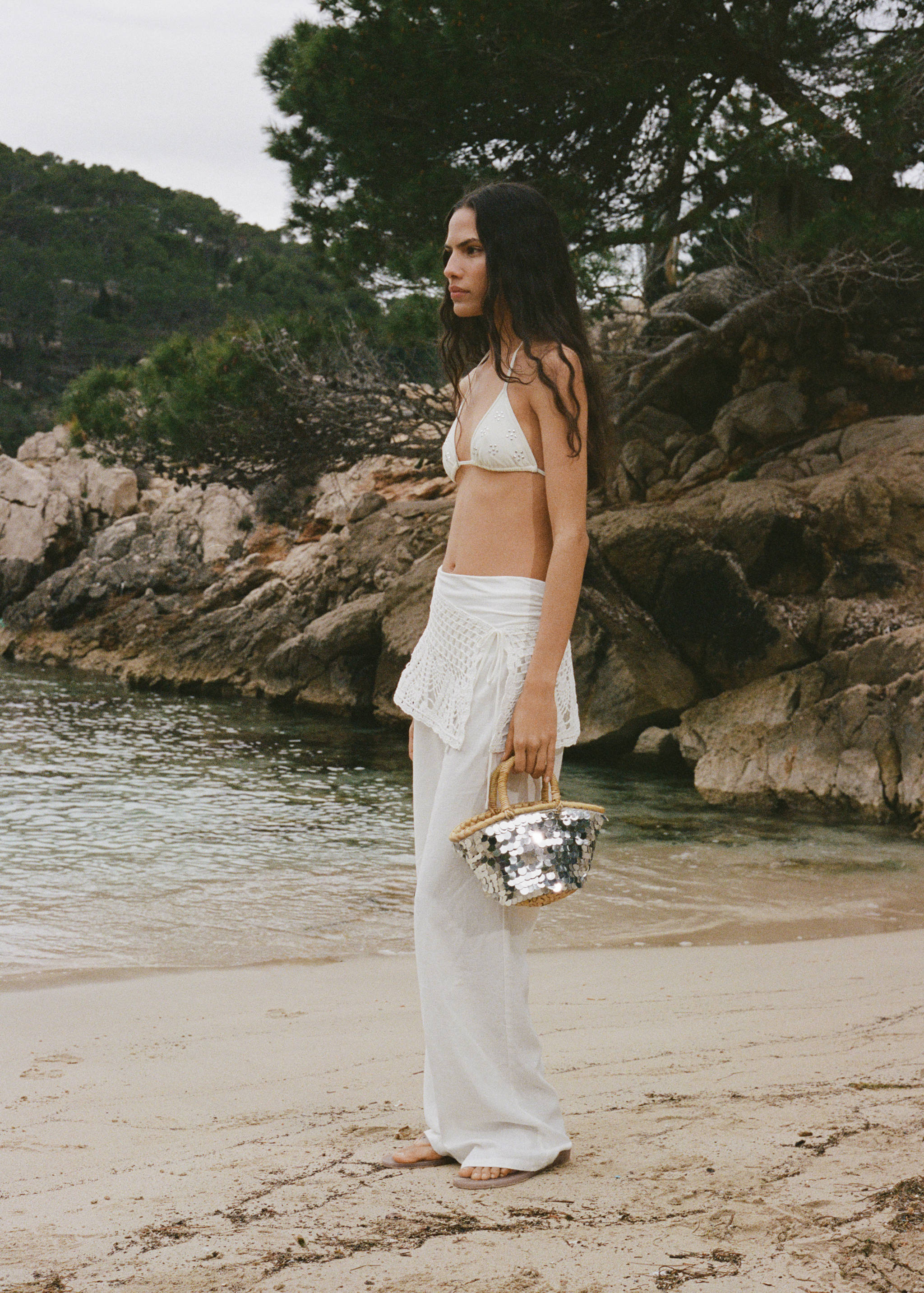 Sequined mini-basket - General plane