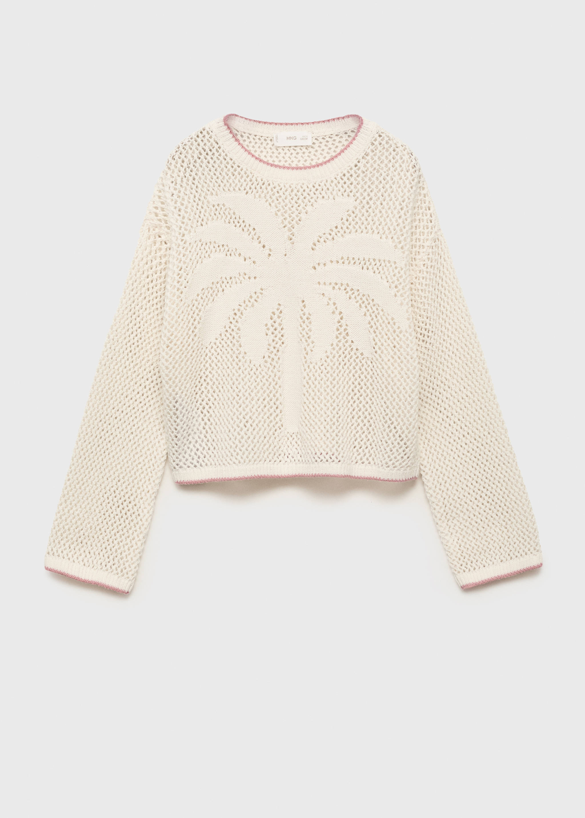 Knit sweater with lace pattern - Article without model