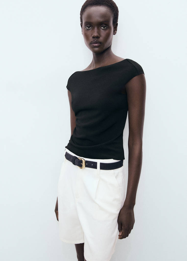 Open-back top — Black