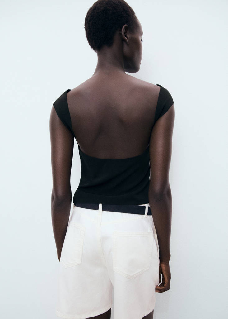 Open-back top — Black