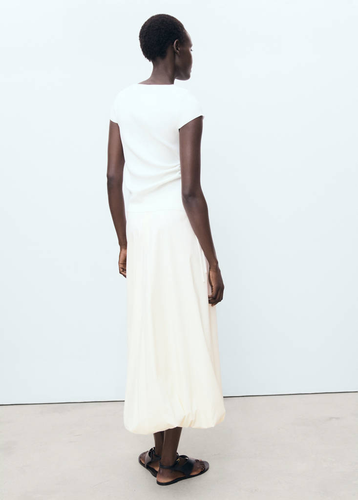 Long balloon skirt — Ecru