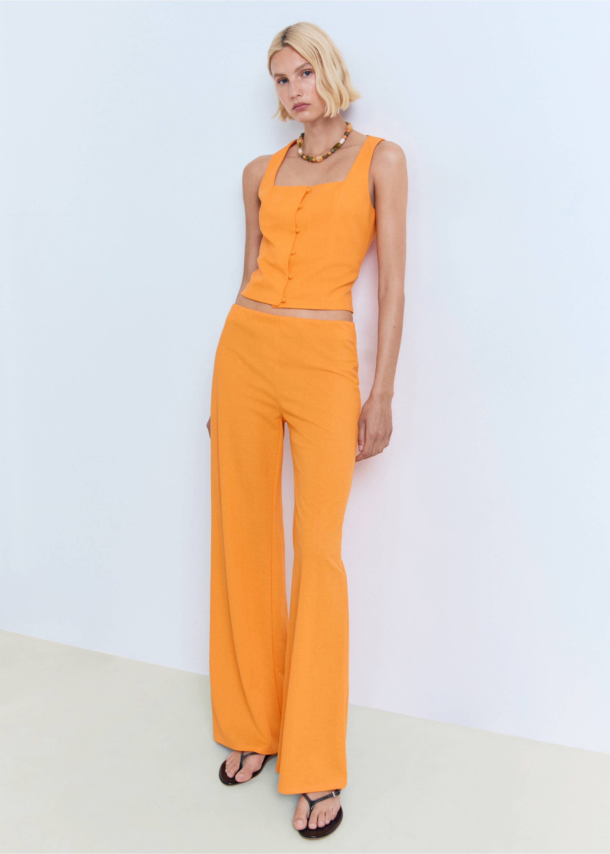 Top algodón botones - Plano general, Naranja. Ref: 17081241-00.