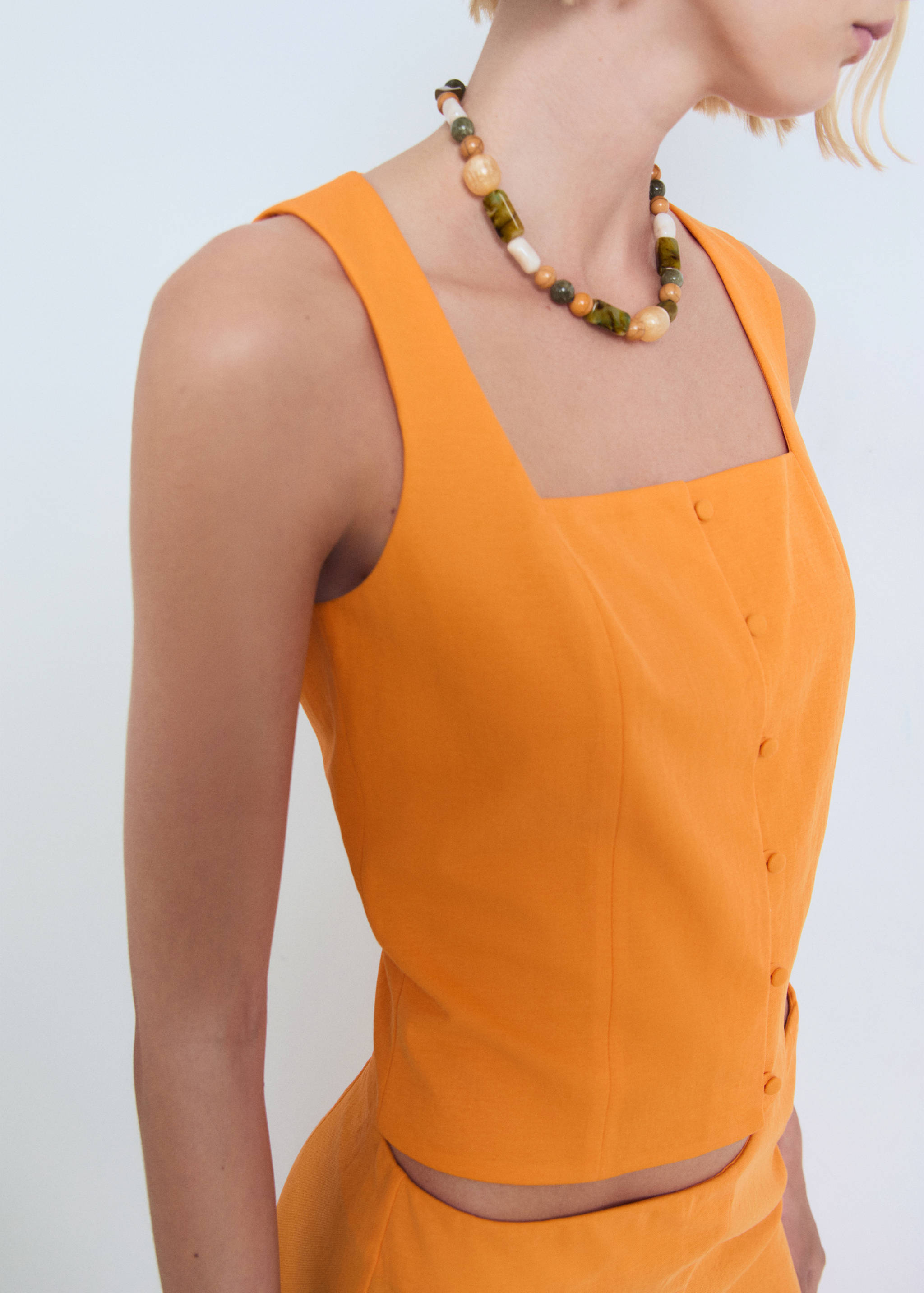 Buttons cotton top - Medium plane