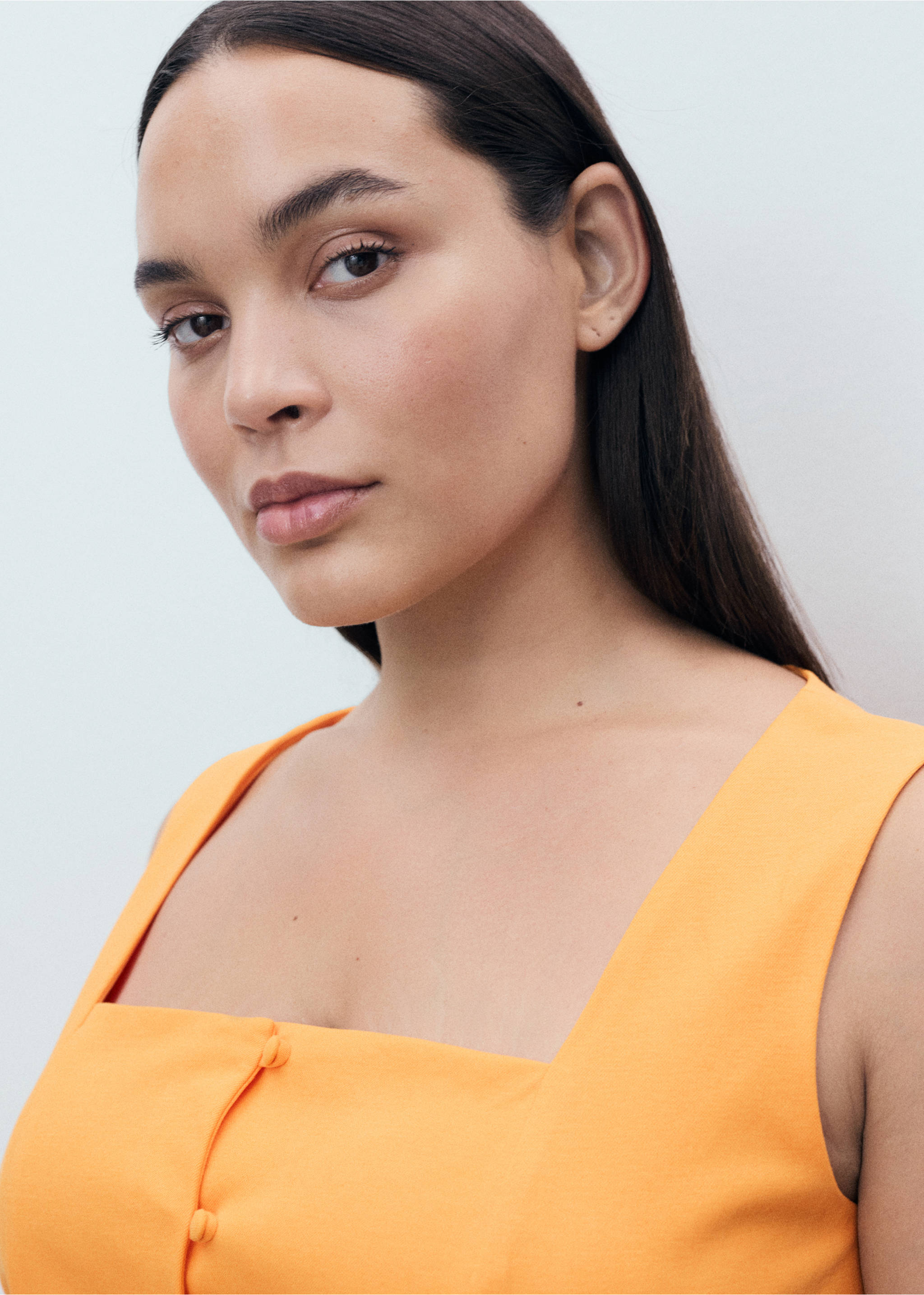 Top algodón botones - Detalle del artículo 4, Naranja. Ref: 17081241-00.