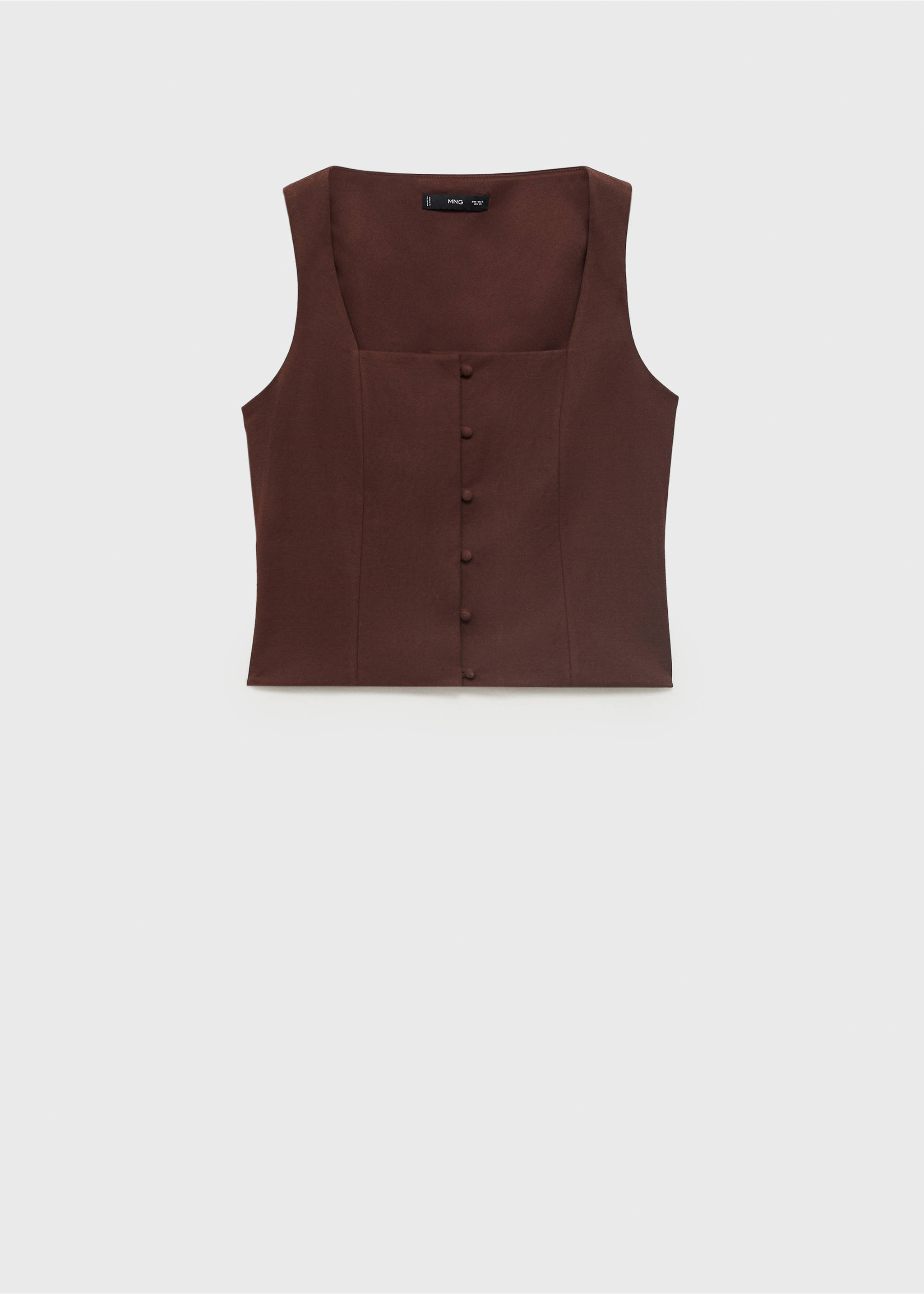 Top algodón botones - Artículo sin modelo, Chocolate. Ref: 17081241-00.
