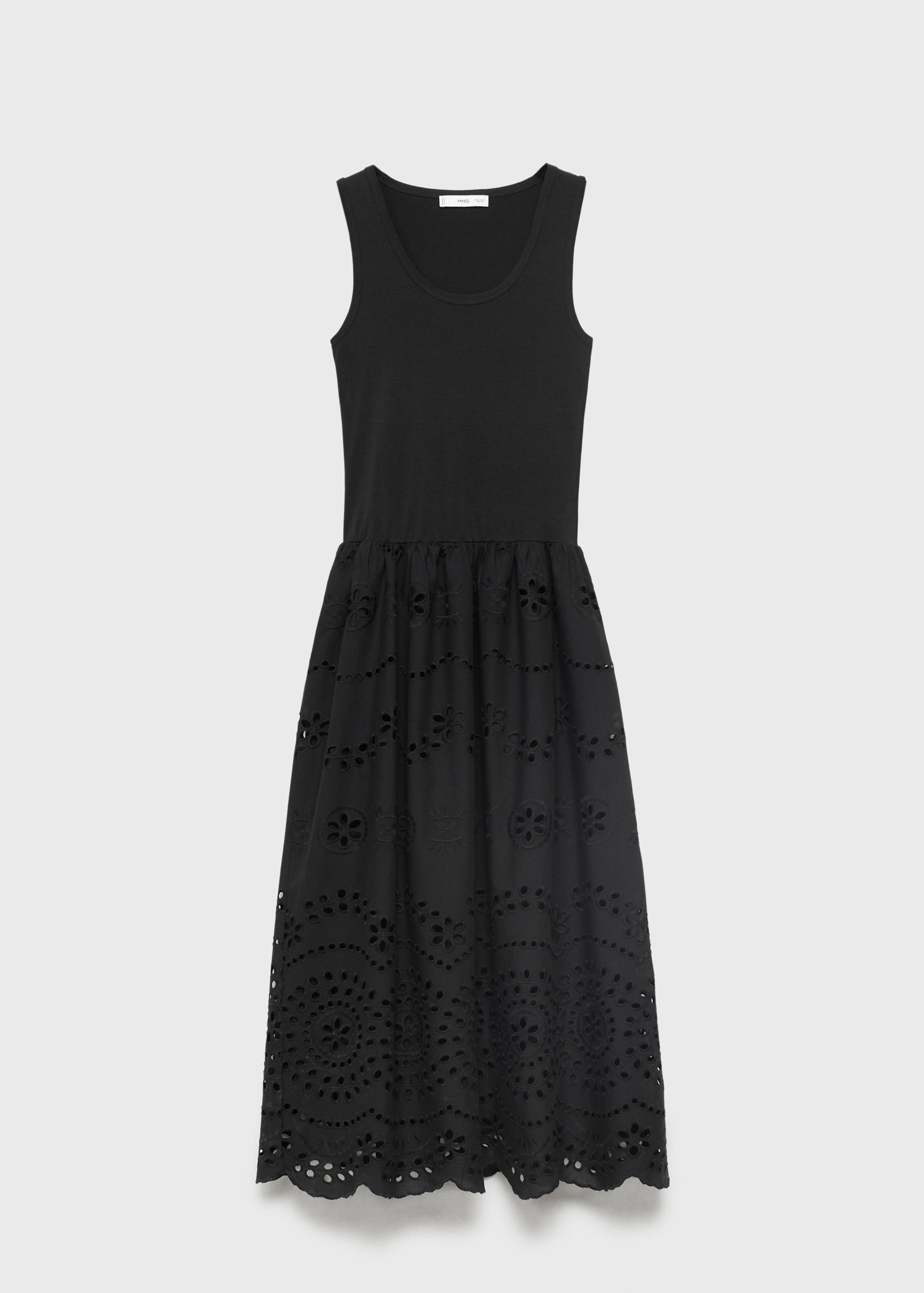 Openwork embroidered combined dress - Article without model