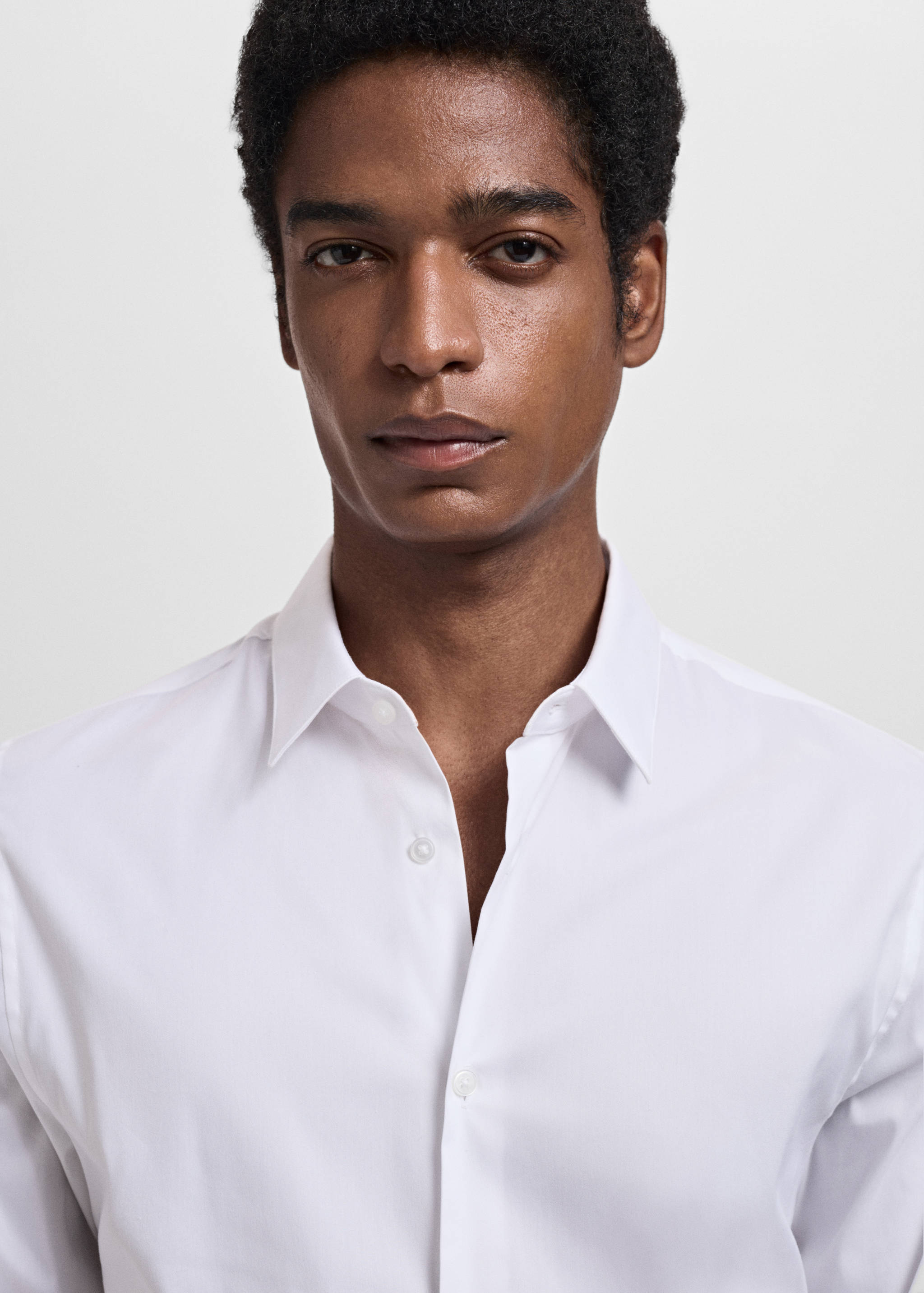 Slim fit cotton suit shirt - Details of the article 1