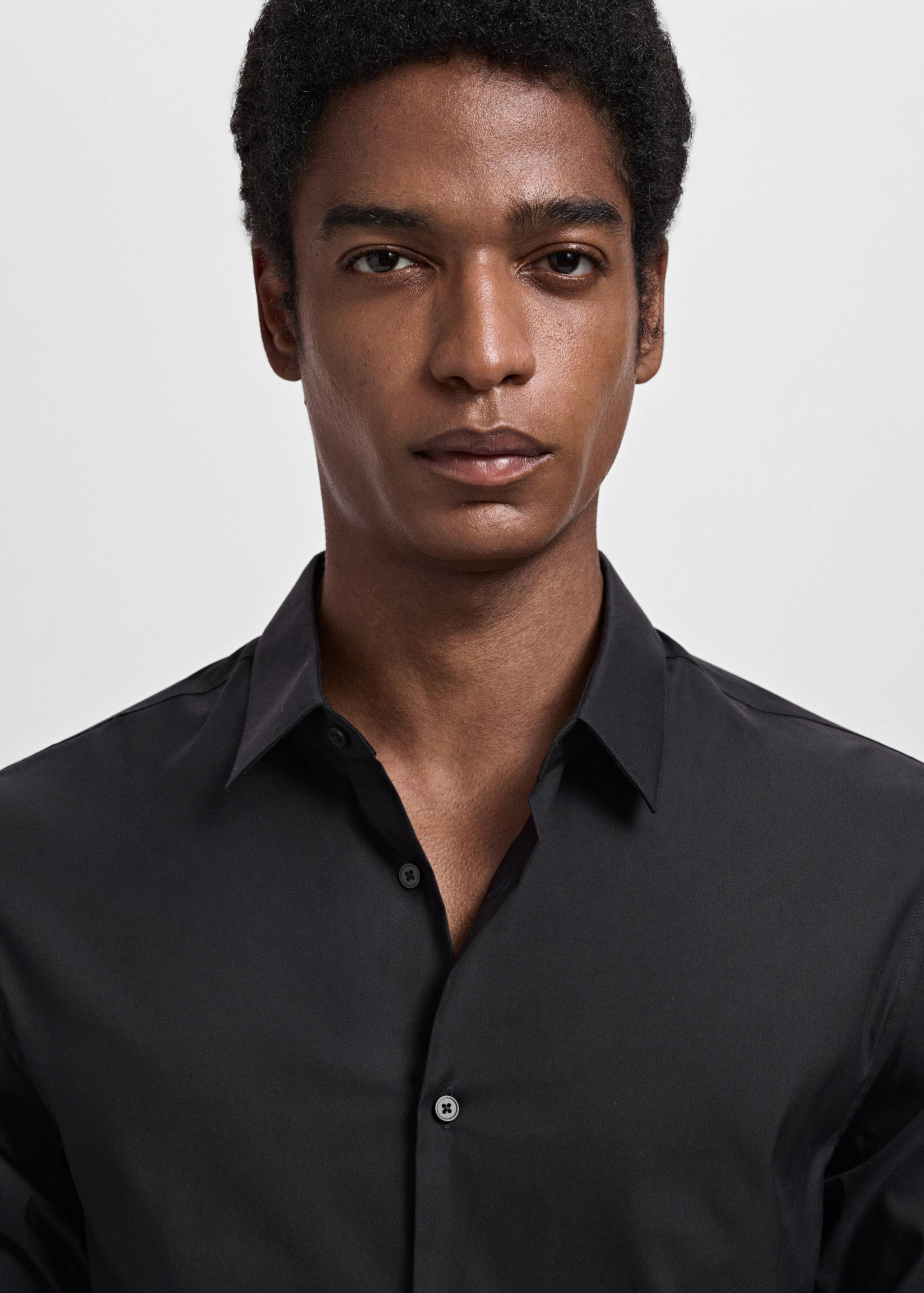 Slim fit cotton suit shirt - Details of the article 1