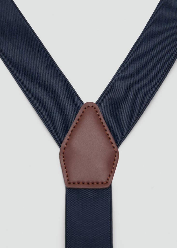 Adjustable elastic straps with leather details