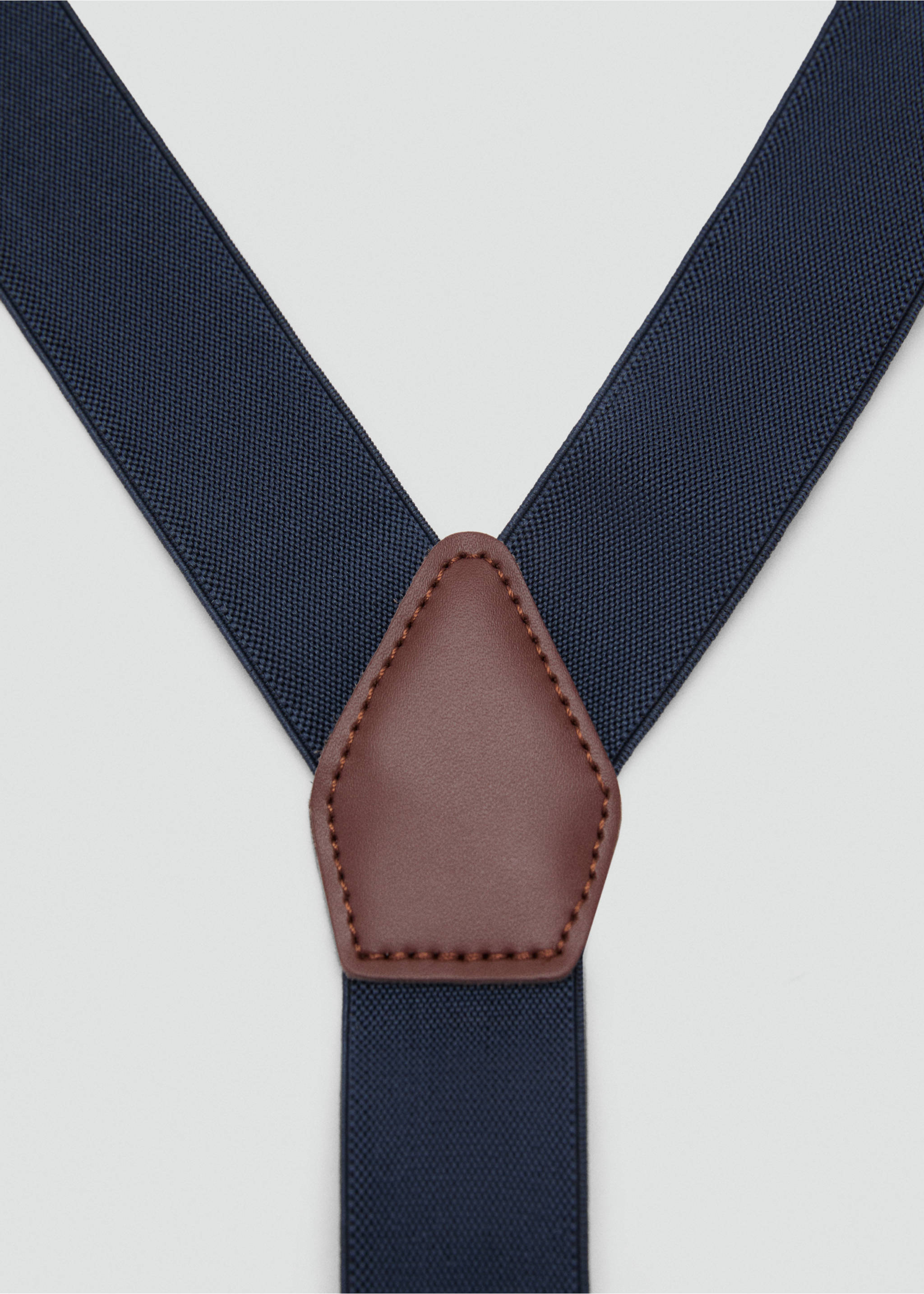 Adjustable elastic straps with leather details - Medium plane, Navy. Ref: 17081244-00.