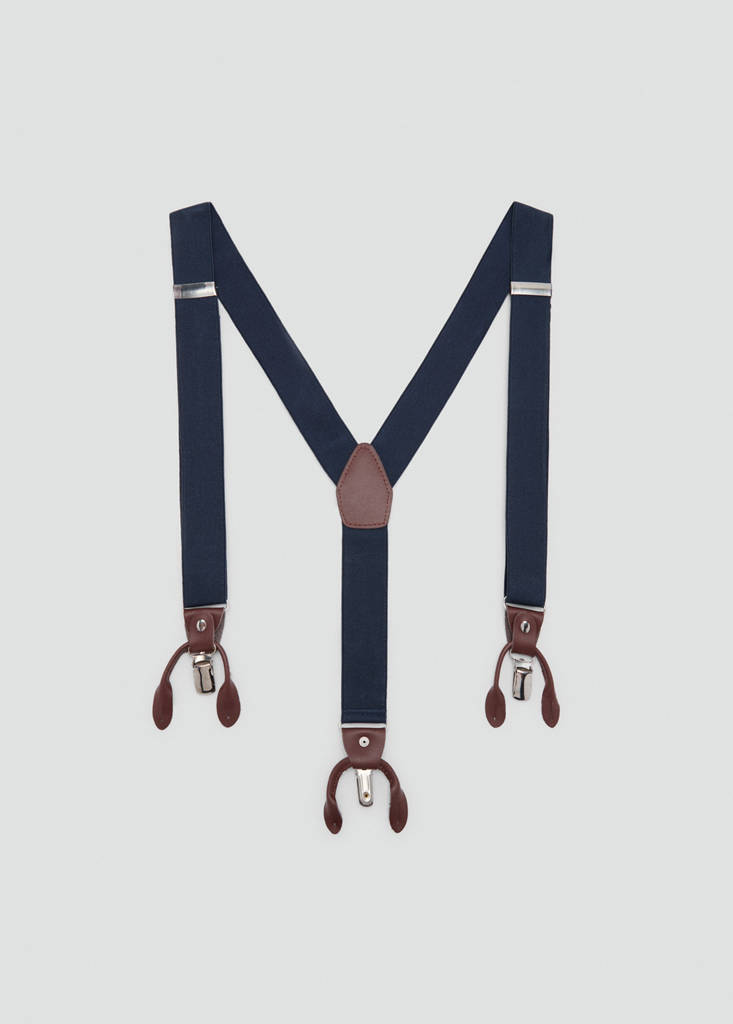 Adjustable elastic straps with leather details - thumbnail 2