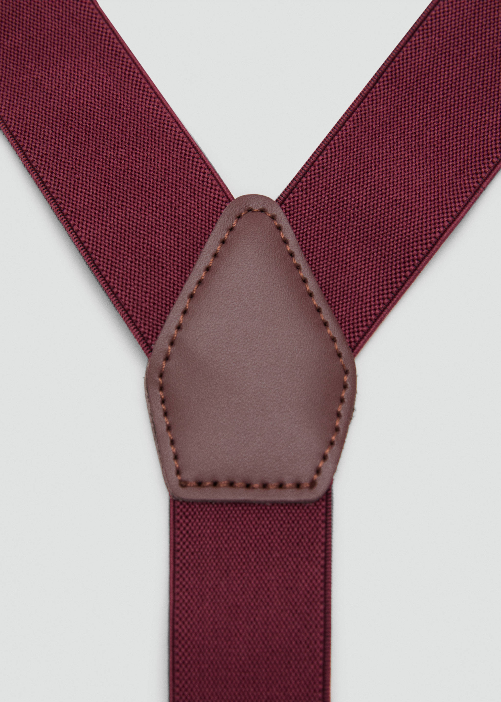 Adjustable elastic straps with leather details - Medium plane, Burgundy. Ref: 17081244-00.