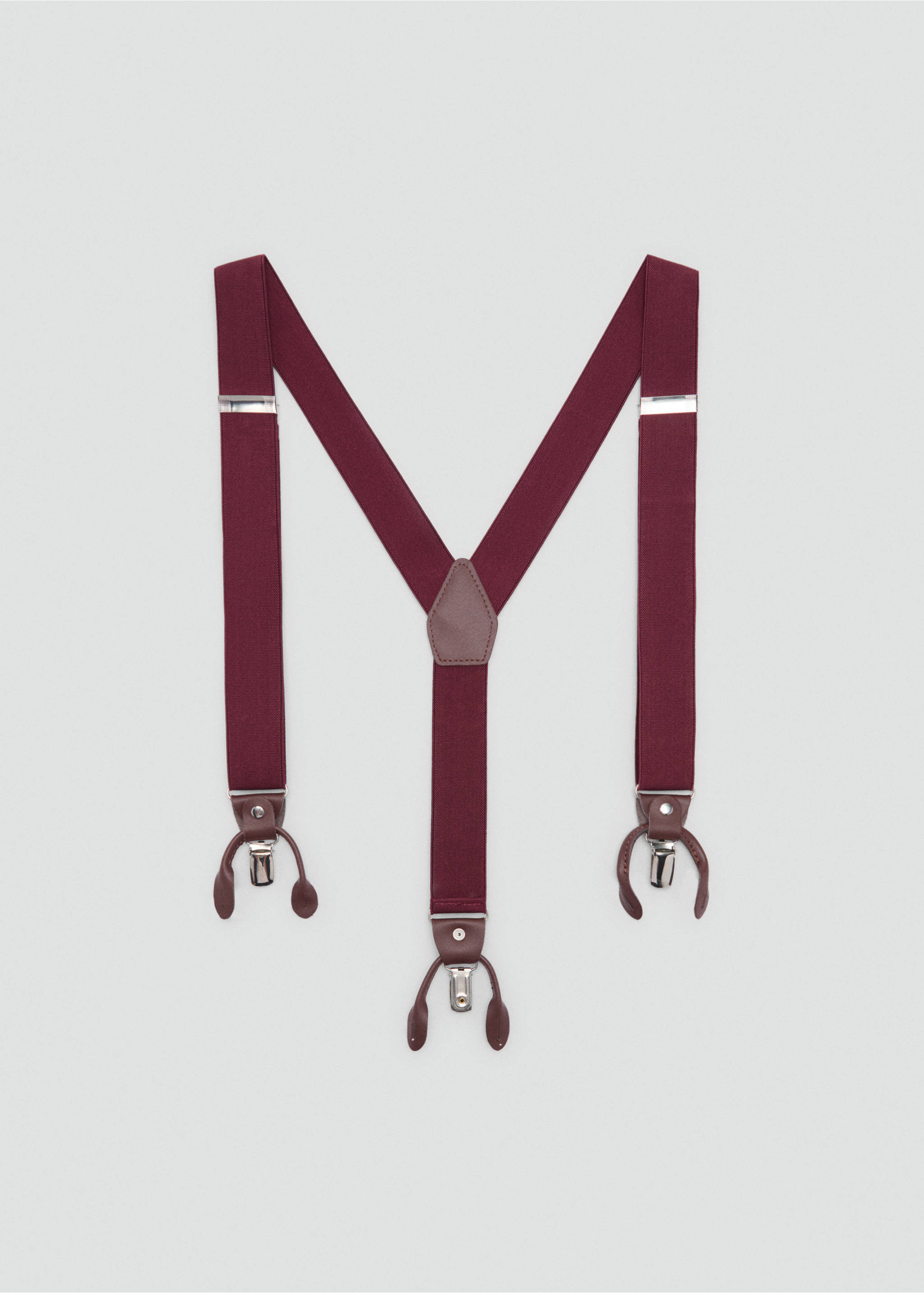 Adjustable elastic straps with leather details - Article without model, Burgundy. Ref: 17081244-00.
