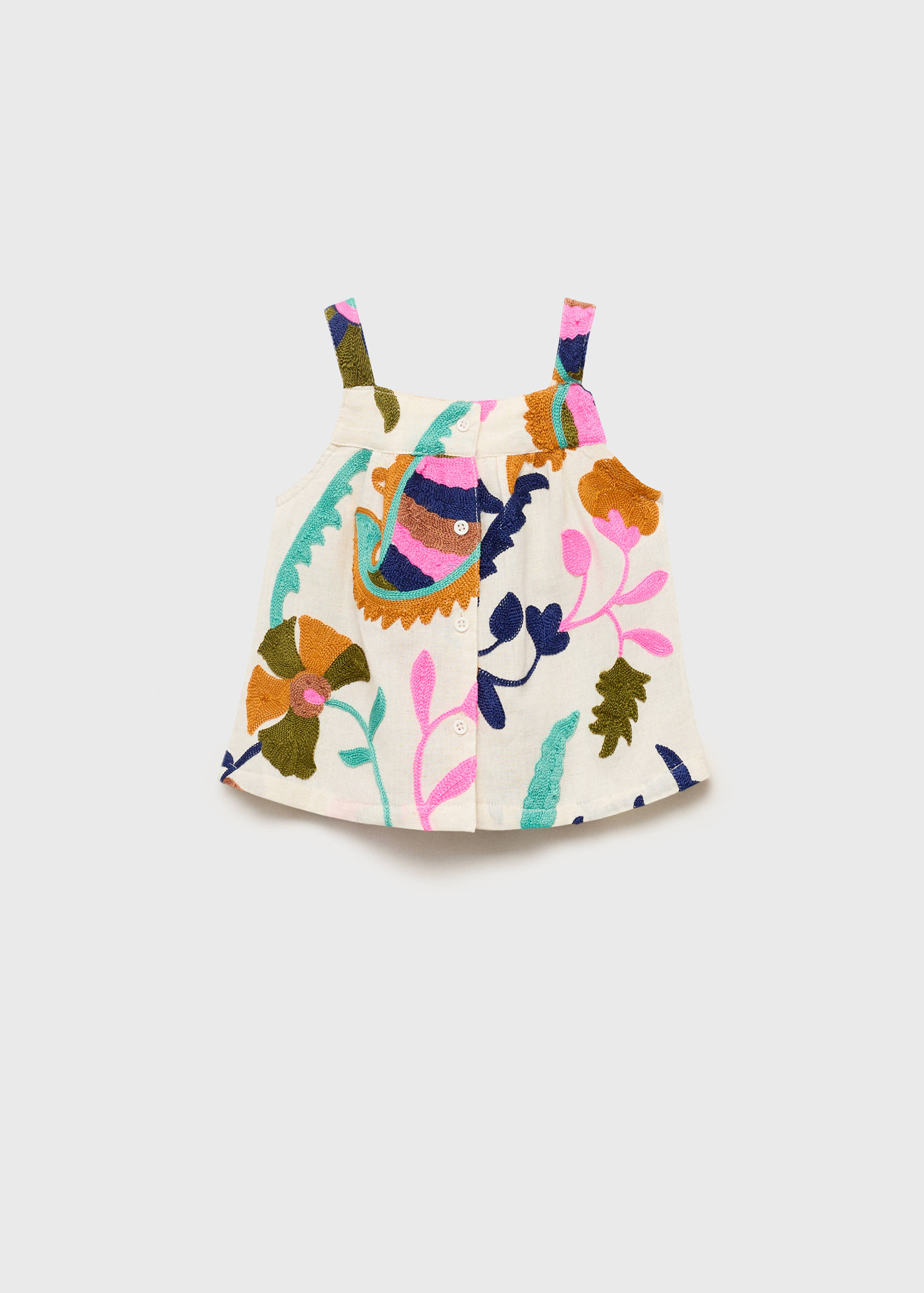 Embroidered linen blouse - Reverse of the article