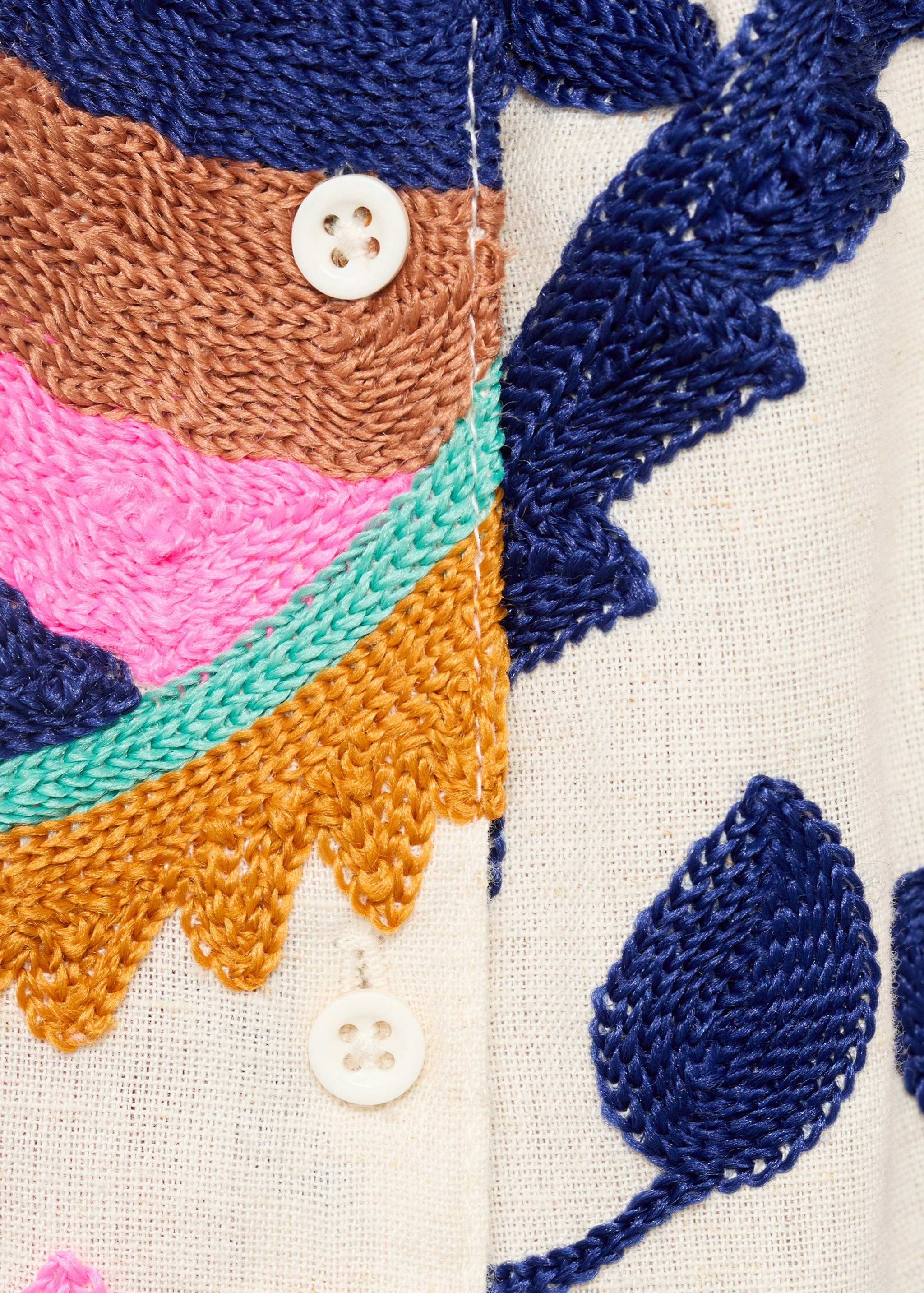 Embroidered linen blouse - Details of the article 0