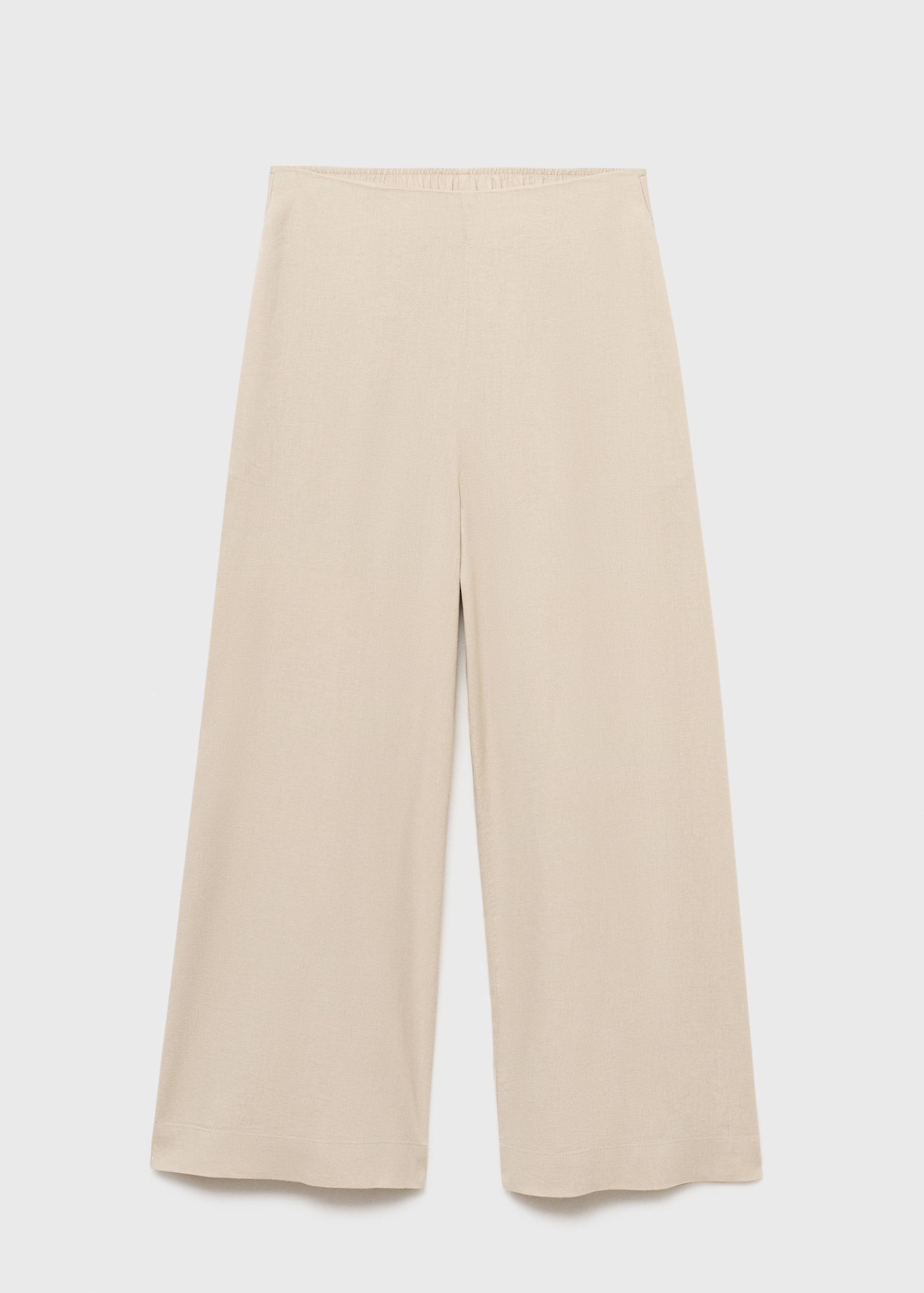Cropped linen-blend trousers - Article without model