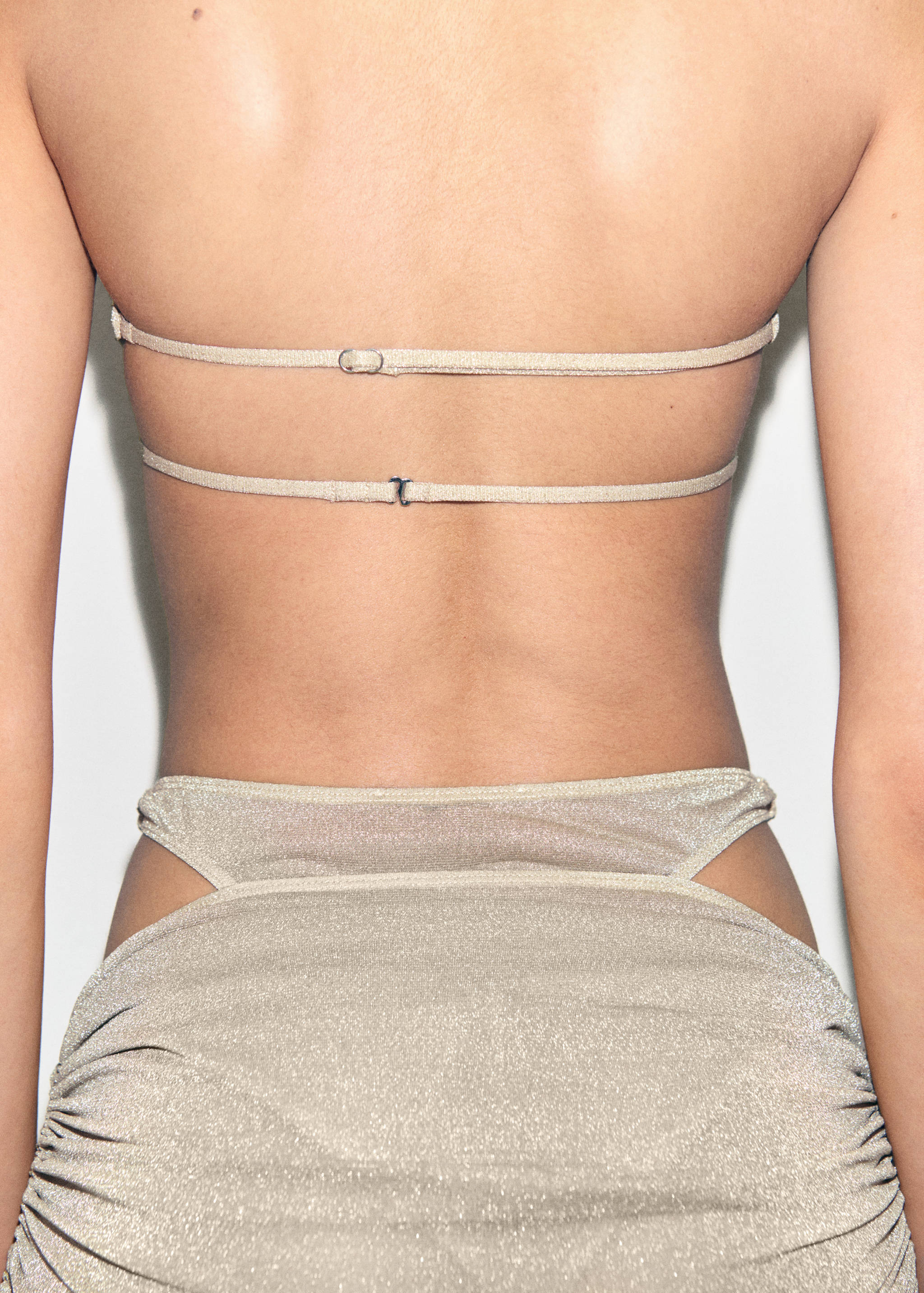 Lurex bikini top with adjustable back - Reverse of the article