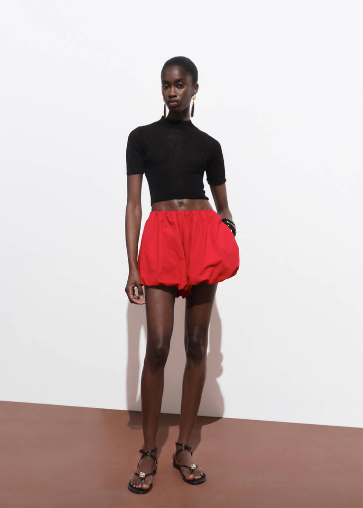 Knitted cropped sweater — Black