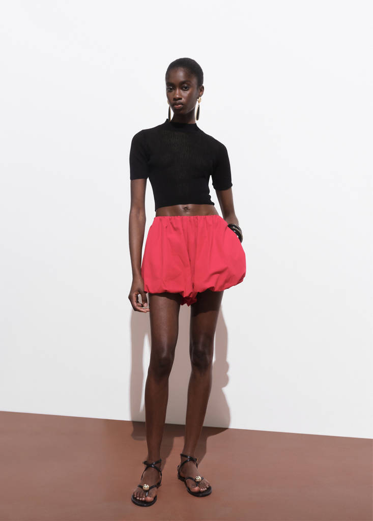 Knitted cropped sweater — Black